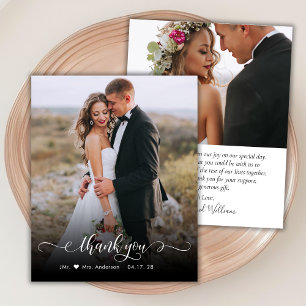 Budget Chic Kalligrafie 2 Foto Bruiloft Dank u