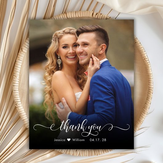 Budget Chic Kalligrafie 2 Foto Bruiloft Dank u