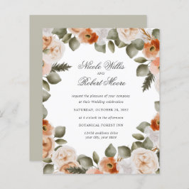 Budget Chic Oranje Ivoor Saliegroen bloem Bruiloft