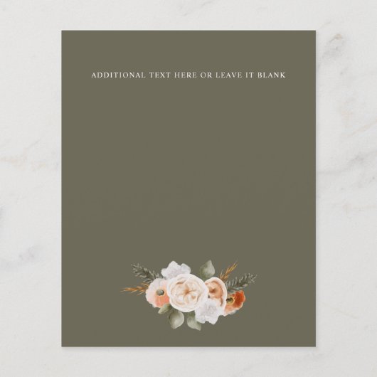 Budget Chic Oranje Ivory MOSS groene bruiloft (Achterkant)