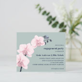 BUDGET Chic Orchid Branch Pink navy sage bruiloft (Staand voorkant)