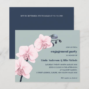 BUDGET Chic Orchid Branch Pink navy sage bruiloft