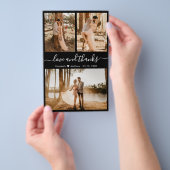 Budget Chic Photo Collage Wedding Bedankt Flyer (Hand)