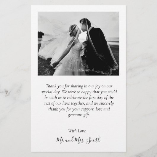Budget Chic Photo Collage Wedding Bedankt Flyer (Achterkant)