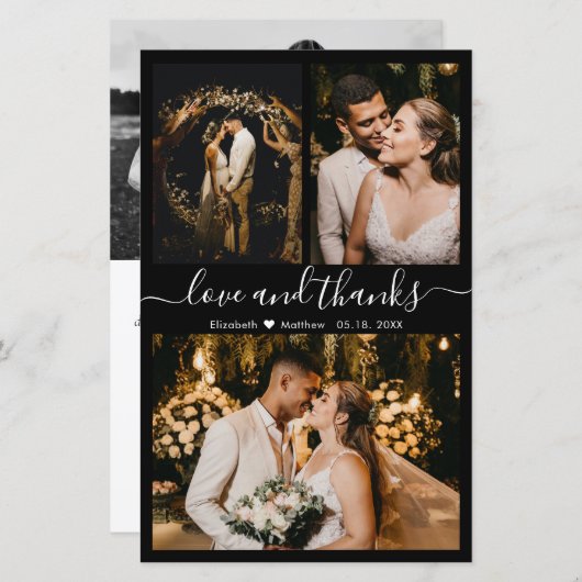 Budget Chic Photo Collage Wedding Bedankt Flyer (Voorkant / Achterkant)
