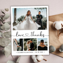 Budget Chic Photo Collage Wedding Bedankt Flyer