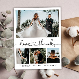 Budget Chic Photo Collage Wedding Bedankt Flyer