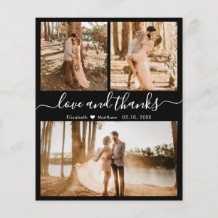 Budget Chic Photo Collage Wedding Bedankt Flyer