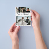 Budget Chic Photo Collage Wedding Bedankt Flyer (Hand)