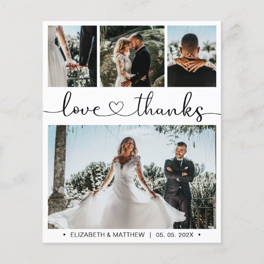 Budget Chic Photo Collage Wedding Bedankt Flyer (Voorkant)