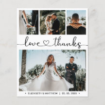 Budget Chic Photo Collage Wedding Bedankt Flyer