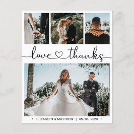 Budget Chic Photo Collage Wedding Bedankt Flyer