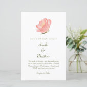 Budget Chic Pink Floral All-in-One Wedding Invite (Staand voorkant)