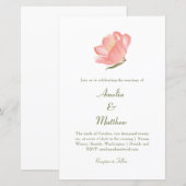 Budget Chic Pink Floral All-in-One Wedding Invite (Voorkant / Achterkant)