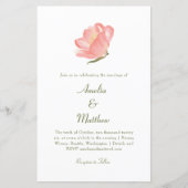 Budget Chic Pink Floral All-in-One Wedding Invite (Voorkant)