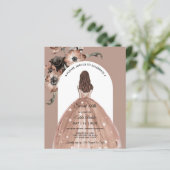 Budget Chic Pink Floral Sweet 16th Arch Invite (Staand voorkant)