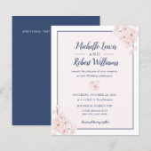 BUDGET Chic Pink Glitter Navy Blue Floral bruiloft (Voorkant / Achterkant)