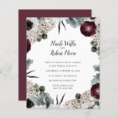Budget Chic Plum Ivory Acanthus floral Wedding (Voorkant / Achterkant)