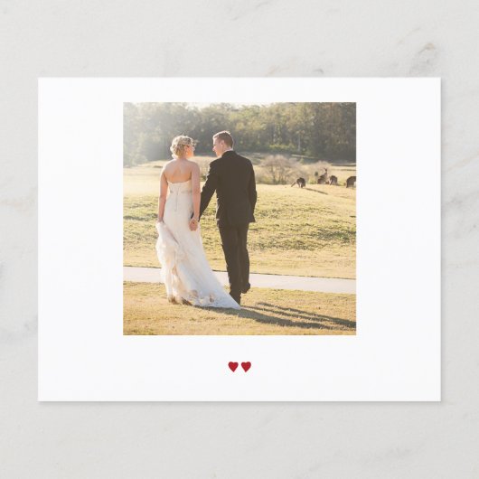 Budget chic script 2 foto's bruiloft liefde bedank (Achterkant)