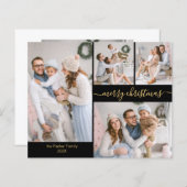 Budget Chic Script 5 Fotocollage Kerst Kaarten (Voorkant / Achterkant)