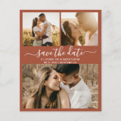 Budget Chic Script Foto Terracotta Save The Date Flyer (Voorkant)