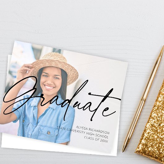 Budget Chic Script H Foto GraduPartij White Flyer