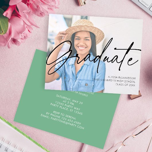 Budget Chic Script H Fotogradatie Partij Groen
