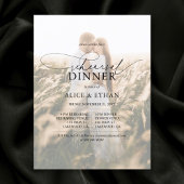 Budget Chic Script Photo Rehearsal Dinner Uitnodiging Briefkaart
