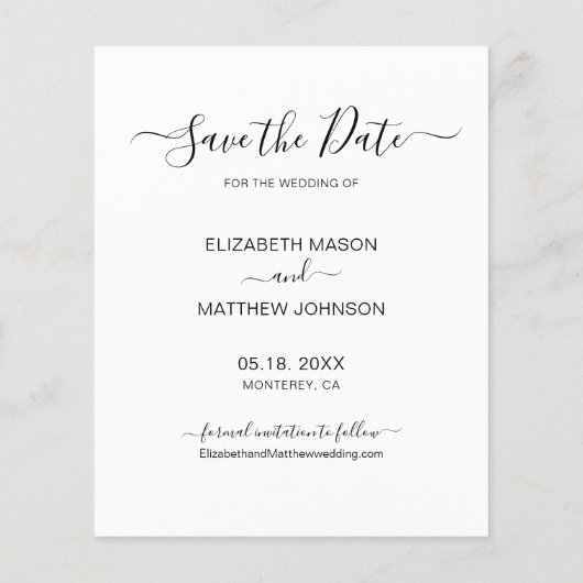 Budget Chic Script Photo Terracotta Save the Date Flyer (Achterkant)