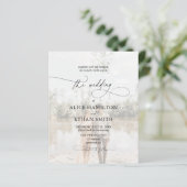 Budget Chic Script Photo Wedding Invitation (Staand voorkant)