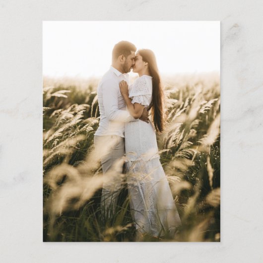 Budget Chic Script Photo Wedding Invitation (Achterkant)