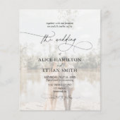Budget Chic Script Photo Wedding Invitation (Voorkant)