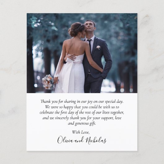 Budget Chic Script Photo Weduwnaar Hartelijk dank (Achterkant)