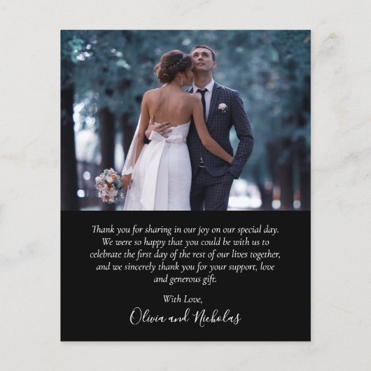 Budget Chic Script Photo Weduwnaar Hartelijk dank (Achterkant)