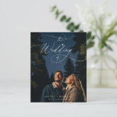 Budget Chic Script Romantische Trouwfoto Uitnodigi (Staand voorkant)