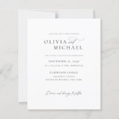 Budget Chic Script Romantische trouwfoto uitnodigt (Achterkant)