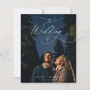 Budget Chic Script Romantische trouwfoto uitnodigt