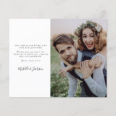 BUDGET Chic Script Weduwfoto Hartelijk dank (Achterkant)