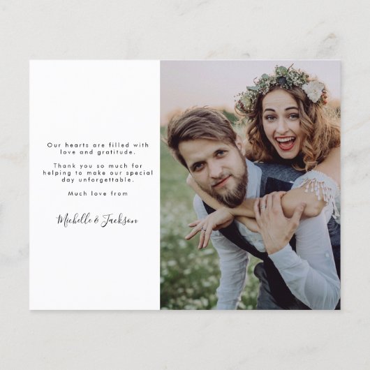 BUDGET Chic Script Weduwfoto Hartelijk dank (Achterkant)