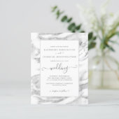 Budget Chic Silver Foil Marble Wedding Uitnodiging (Staand voorkant)