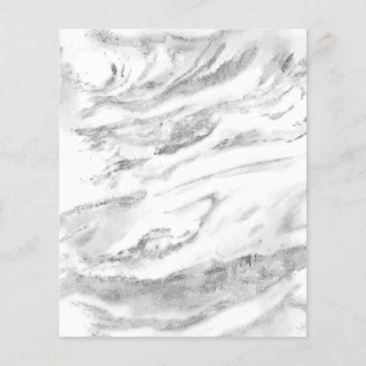 Budget Chic Silver Foil Marble Wedding Uitnodiging (Achterkant)