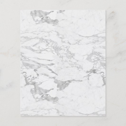 Budget Chic Silver Foil Marble Wedding Uitnodiging (Achterkant)