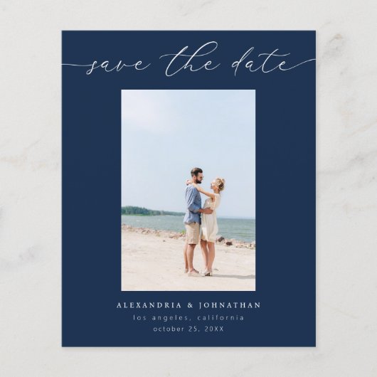 Budget Chic Stijlvolle Mod Foto Bewaar de Datum 3 Flyer (Voorkant)