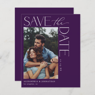 Budget Chic Stijlvolle Mod Foto Save the Date 2 Pu