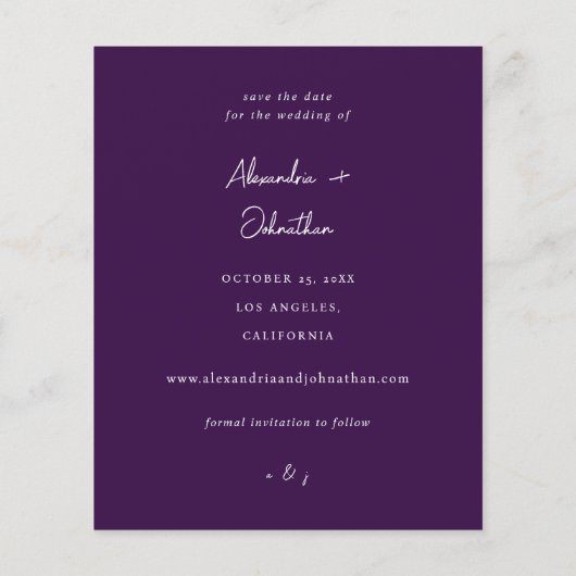 Budget Chic Stijlvolle Mod Foto Save the Date 2 Pu Flyer (Achterkant)