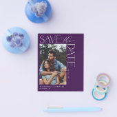Budget Chic Stijlvolle Mod Foto Save the Date 2 Pu Flyer (Enkel)
