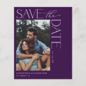 Budget Chic Stijlvolle Mod Foto Save the Date 2 Pu Flyer (Voorkant)