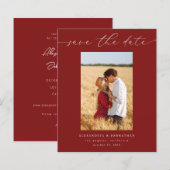 Budget Chic Stijlvolle Mod Foto Save the Date 3 Ro (Voorkant / Achterkant)