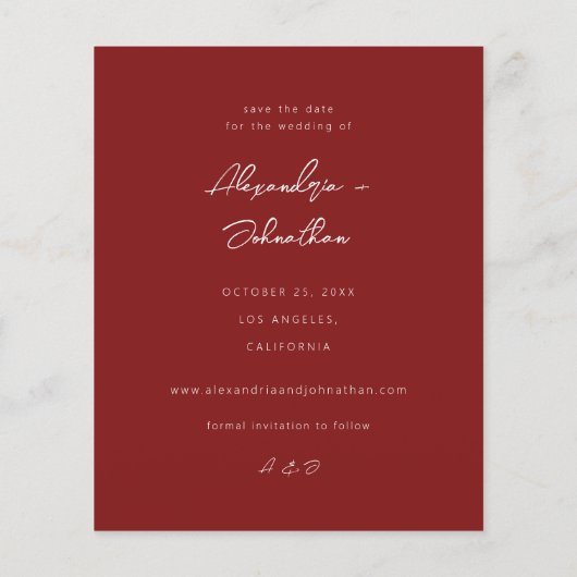 Budget Chic Stijlvolle Mod Foto Save the Date 3 Ro (Achterkant)