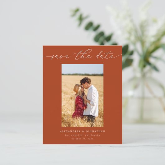 Budget Chic Stijlvolle Mod Foto Save the Date 3 Ro (Staand voorkant)